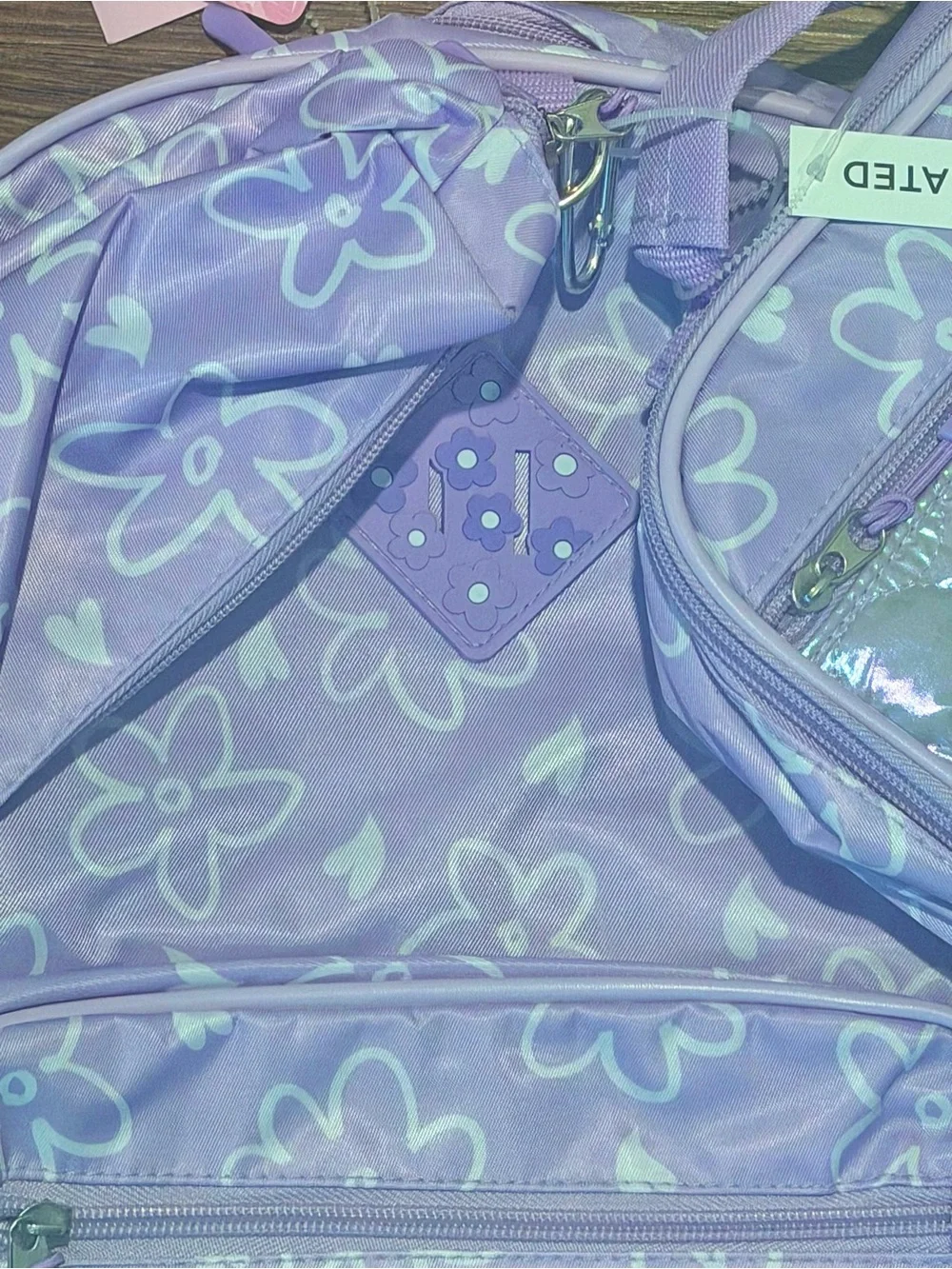 BRAND NEW 5 Piece Tommy Bahama Kids Purple Holographic backpack combo set